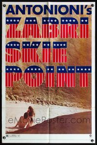 5d995 ZABRISKIE POINT 1sh '70 Michelangelo Antonioni's bizarre movie about teen sex!