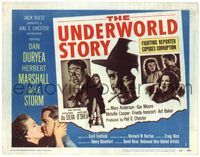 5f292 UNDERWORLD STORY TC '50 Dan Duryea, Herbert Marshall, Gale Storm, cool newspaper design!