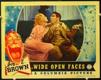 5f980 WIDE OPEN FACES LC '38 wacky Joe E Brown w/pretty Lyda Roberti!