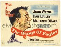 5f308 WINGS OF EAGLES TC '57 great art of Air Force pilot John Wayne, sexy Maureen O'Hara!