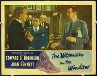 5f987 WOMAN IN THE WINDOW LC '44 Fritz Lang film noir classic, Edward G. Robinson, Raymond Massey