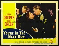 5f999 YOU'RE IN THE NAVY NOW LC #2 '51 officer Gary Cooper dancing with beautiful Jane Greer!