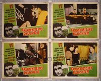 5g110 FRANKENSTEIN'S DAUGHTER 4 LCs '58 John Ashley, Sandra Knight, wacky B monster horror!