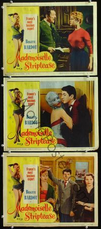 5g703 MADEMOISELLE STRIPTEASE 3 LCs '57 Allegret's En effeuillant la marguerite, Brigitte Bardot!