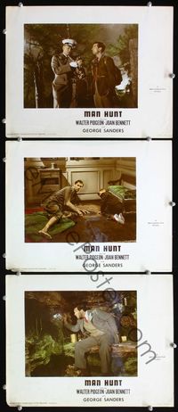 5g707 MAN HUNT 3 stills '41 Walter Pidgeon, George Sanders, Fritz Lang directed!