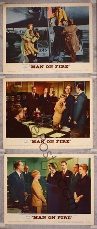 5g711 MAN ON FIRE 3 LCs '57 huge head shot of Bing Crosby, who wants to keep custody of his child!