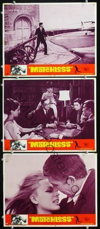 5g721 MATCHLESS 3 LCs '66 Pat O'Neal, Donald Pleasance, Henry Silva, sexy Ira Furstenberg!