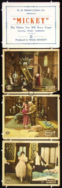 5g206 MICKEY 4 LCs '18 three images of Miss Mabel Normand, Mack Sennett!