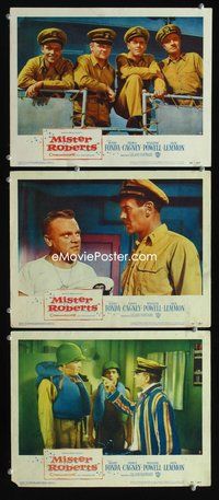 5g732 MISTER ROBERTS 3 LCs '55 Henry Fonda, James Cagney, Jack Lemmon, John Ford directed!