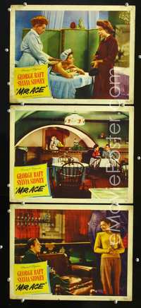 5g738 MR. ACE 3 LCs '46 George Raft, Sylvia Sidney, film noir!