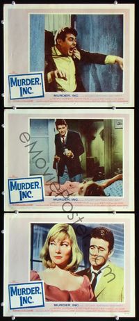 5g743 MURDER INC. 3 LCs '60 Stuart Whitman & May Britt, man pushed from the Half-Moon Hotel!