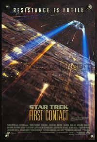 5k218 STAR TREK: FIRST CONTACT DS Aust mini poster '96 Patrick Stewart, Jonathan Frakes directed!