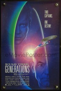 5k219 STAR TREK: GENERATIONS Aust mini poster '94 Patrick Stewart, William Shatner, sci-fi art!