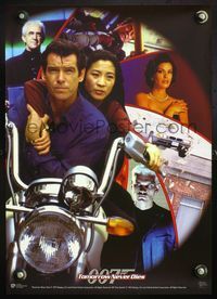 5k222 TOMORROW NEVER DIES teaser motorcycle Aust mini poster '97 Pierce Brosnan as James Bond 007!