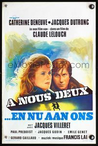 5k552 US TWO Belgian '79 A nous deux, Claude Lelouch, art of pretty Catherine Deneuve!