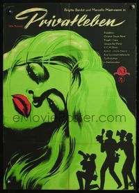 5k154 VERY PRIVATE AFFAIR East German '62 Vie Privee, great art of sexiest Brigitte Bardot!