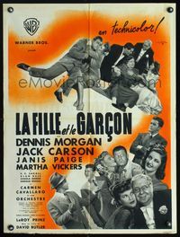 5k278 TIME, THE PLACE & THE GIRL French 23x31 '46 Dennis Morgan, Jack Carson, Martha Vickers