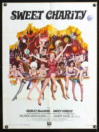 5k276 SWEET CHARITY French 23x32 '69 Bob Fosse, art of Shirley MacLaine & sexy girls!