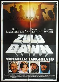 5k176 ZULU DAWN Italy/Span 1sh '79 Burt Lancaster, Peter O'Toole, different design!