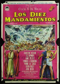 5k391 TEN COMMANDMENTS Spanish '59 Heston, Yul Brynner, Cecil B. DeMille, Alberticio art!