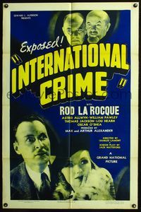 5q403 INTERNATIONAL CRIME 1sh '38 directed by Charles Lamont, Rod La Rocque, Astrid Allwyn!