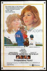 5q404 INTERNATIONAL VELVET style B 1sh '78 artwork of Tatum O'Neal, Christopher Plummer!