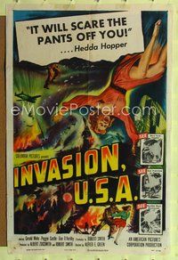 5q405 INVASION U.S.A. 1sh '52 New York topples, San Francisco in flames, Boulder Dam destroyed!