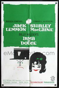 5q406 IRMA LA DOUCE style B 1sh '63 Billy Wilder, great art of Shirley MacLaine & Jack Lemmon!