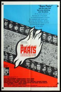 5q409 IS PARIS BURNING 1sh '66 Rene Clement's Paris brule-t-il, World War II all-star cast!