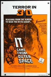 5q421 IT CAME FROM OUTER SPACE 1sh R72 Jack Arnold classic 3-D sci-fi, cool artwork!