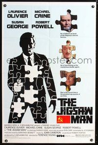 5q438 JIGSAW MAN 1sh '83 Laurence Olivier, Michael Caine, Susan George, cool art of spy!