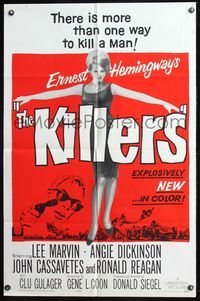 5q458 KILLERS 1sh '64 directed by Don Siegel, Lee Marvin, sexy full-length Angie Dickinson!