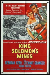 5q466 KING SOLOMON'S MINES 1sh '50 Deborah Kerr & Stewart Granger in Africa!