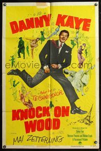 5q475 KNOCK ON WOOD 1sh '54 Melvin Frank & Norman Panama directed, Danny Kaye & Mai Zetterling!