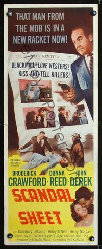 5r479 SCANDAL SHEET insert '52 Sam Fuller, Crawford, blackmail, love nesters, kiss & tell killers!