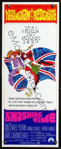 5r535 SMASHING TIME insert '68 Rita Tushingham, Lynn Redgrave, two sexy girls go stark mod!