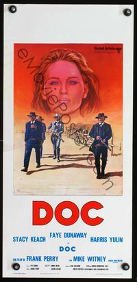 5w513 DOC Italian locandina '72 Copizzi art of Stacy Keach, Faye Dunaway & Harris Yulin!