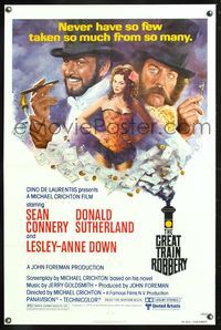 5x425 GREAT TRAIN ROBBERY 1sh '79 art of Sean Connery, Sutherland & Lesley-Anne Down by Tom Jung!