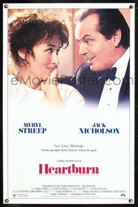 5x449 HEARTBURN 1sh '86 close-up of Jack Nicholson & Meryl Streep, directed by Mike Nichols!