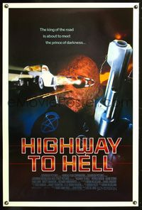 5x464 HIGHWAY TO HELL int'l 1sh '92 Kristy Swanson, creepy image of demonic policeman!