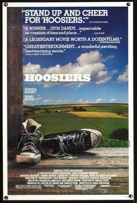 5x465 HOOSIERS reviews 1sh '86 Indiana college sports, best basketball movie ever, great image!