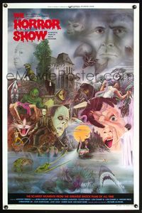 5x467 HORROR SHOW 1sh '80 great art of Lugosi, Hitchcock, Karloff, Chris Lee, and many more!