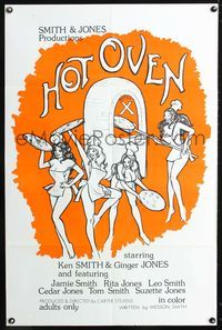 5x469 HOT OVEN 1sh '74 artwork of sexy girls making pizza wearing only aprons!