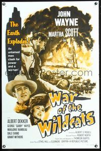 5x477 IN OLD OKLAHOMA 1sh R59 John Wayne, Martha Scott, War of the Wildcats!