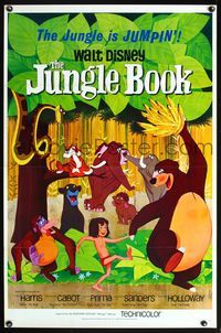 5x487 JUNGLE BOOK 1sh '67 Walt Disney cartoon classic, great art of all characters!