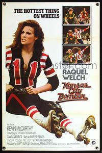 5x492 KANSAS CITY BOMBER 1sh '72 sexy roller derby girl Raquel Welch, the hottest thing on wheels!