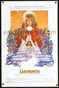 5x504 LABYRINTH 1sh '86 Jim Henson, art of David Bowie & Jennifer Connelly by Ted CoConis!