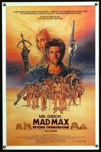 5x535 MAD MAX BEYOND THUNDERDOME advance 1sh '85 art of Mel Gibson & Tina Turner by Richard Amsel!