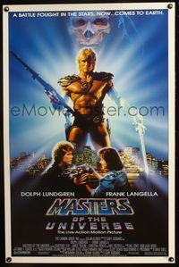 5x543 MASTERS OF THE UNIVERSE 1sh '87 great image of Dolph Lundgren as He-Man!