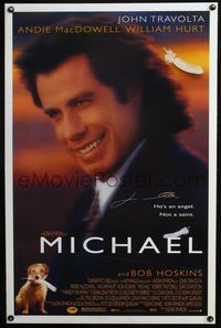 5x548 MICHAEL DS signed 1sh '96 by John Travolta, he's an angel, not a saint!